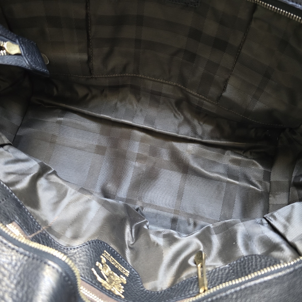 Burberry House Cjeck Quilted Large Manor Tote Bag Black - Picture 10 of 17